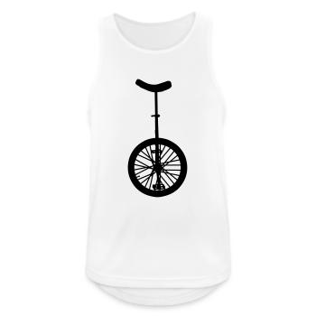 Einrad - Männer Tank Top atmungsaktiv - Weiß - Vorne - Nick (188cm)