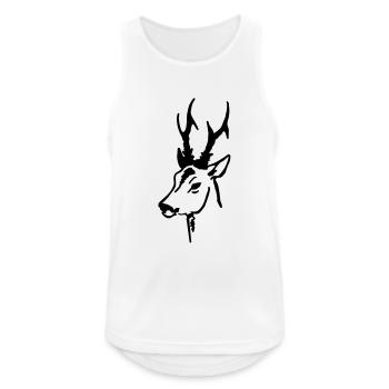 Rehbock - Männer Tank Top atmungsaktiv - Weiß - Vorne - Nick (188cm)