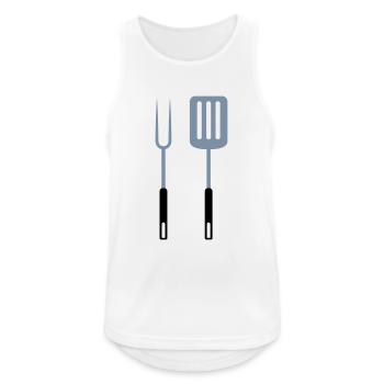 Fourche à griller Pan turner ustensiles de grillade - Débardeur respirant Homme - blanc - Devant - Nick (188cm)