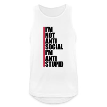 not antisocial anti stupid - Men's Breathable Tank Top - white - Front - Nick (188cm)
