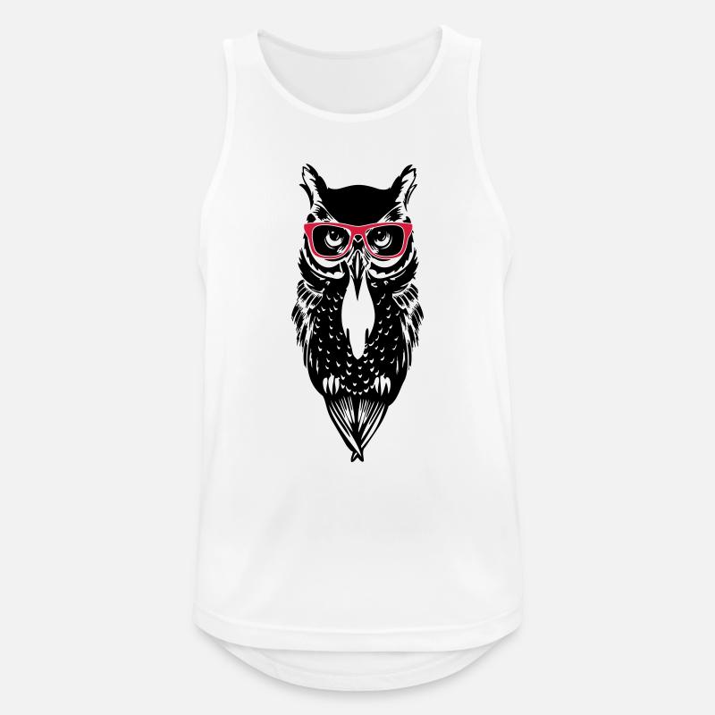 eule owl_glasses_2 - Männer Tank Top atmungsaktiv - Weiß