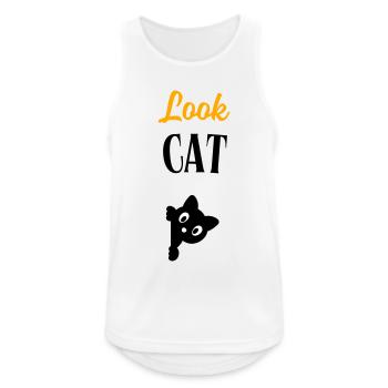 Look Cat - Men's Breathable Tank Top - white - Front - Nick (188cm)
