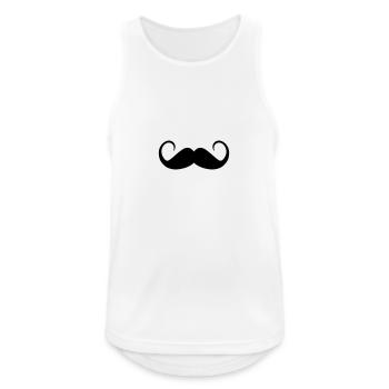 Schnurrbart - Männer Tank Top atmungsaktiv - Weiß - Vorne - Nick (188cm)