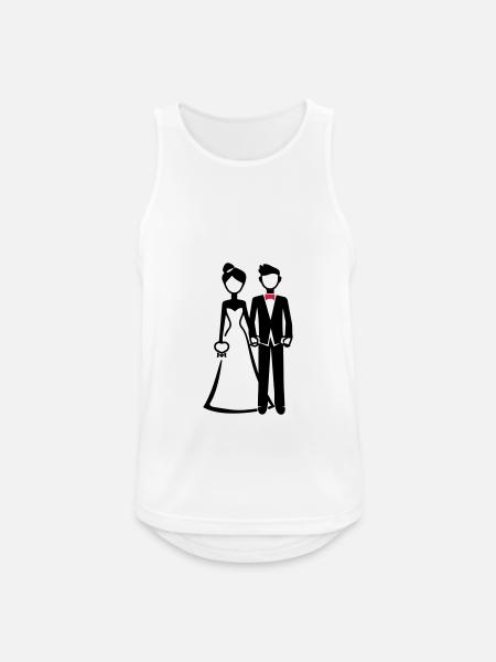 Bride and groom bride - Men's Breathable Tank Top - white