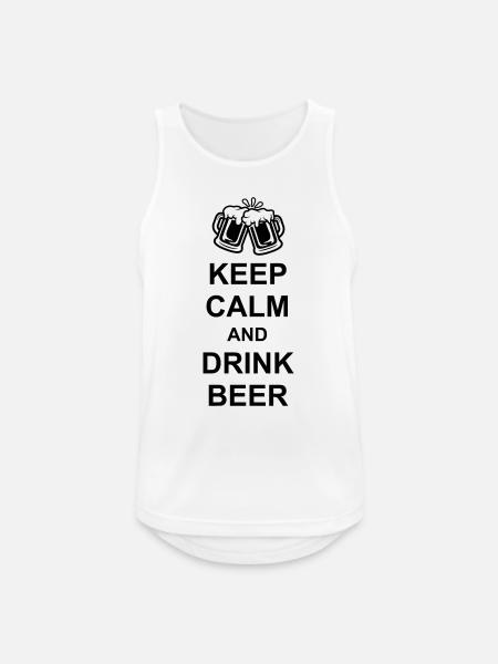 Saying Keep Calm Beer - Men's Breathable Tank Top - white