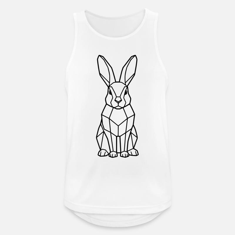 Geometric Bunny Low Poly Outline - Men's Breathable Tank Top - white