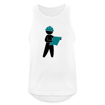Ein Ingenieur auf einer Baustelle - Männer Tank Top atmungsaktiv - Weiß - Vorne - Nick (188cm)