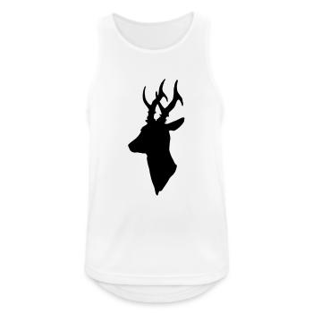 Rehbock - Männer Tank Top atmungsaktiv - Weiß - Vorne - Nick (188cm)