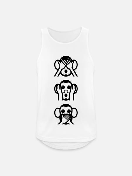 Three Wise Monkeys Vertical - Men's Breathable Tank Top - white