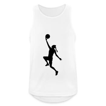 basketball girl silhouette - Débardeur respirant Homme - blanc - Devant - Nick (188cm)