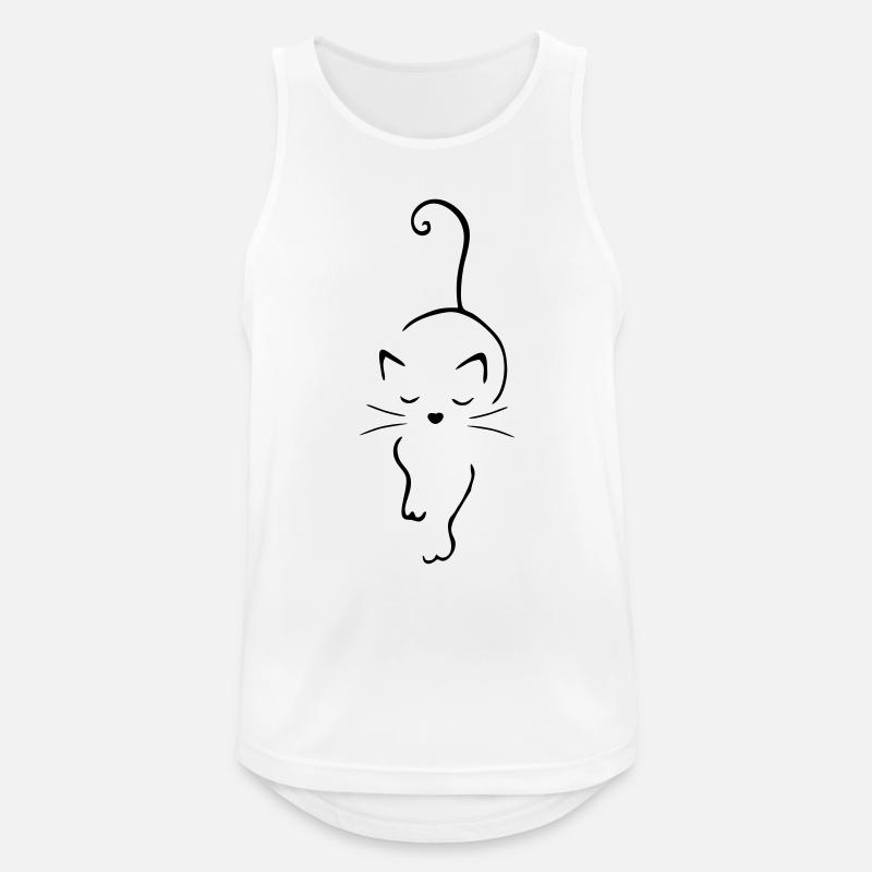Katze Kunst - Männer Tank Top atmungsaktiv - Weiß