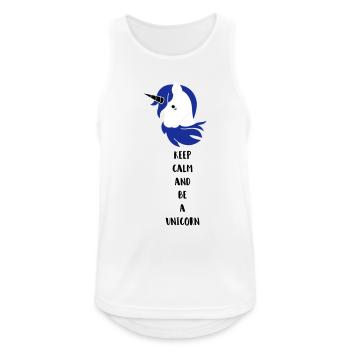 unicorn keep calm - Männer Tank Top atmungsaktiv - Weiß - Vorne - Nick (188cm)