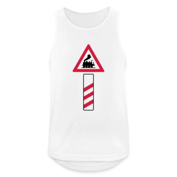 Bahnübergang 2color train old - Männer Tank Top atmungsaktiv - Weiß - Vorne - Nick (188cm)