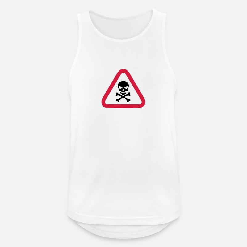 skull danger triangle panel 280) - Men's Breathable Tank Top - white