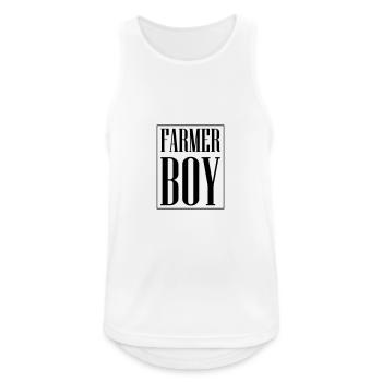 Farmer Junge - Männer Tank Top atmungsaktiv - Weiß - Vorne - Nick (188cm)