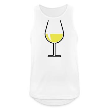 XWeißwein Verre Ventre Ouvert (Vin Blanc / Vin / 2C) - Débardeur respirant Homme - blanc - Devant - Nick (188cm)