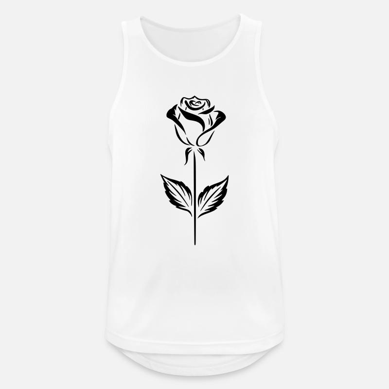 Schlichtes schwarzes Rosendesign - Männer Tank Top atmungsaktiv - Weiß