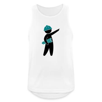 Ein Ingenieur auf einer Baustelle - Männer Tank Top atmungsaktiv - Weiß - Vorne - Nick (188cm)