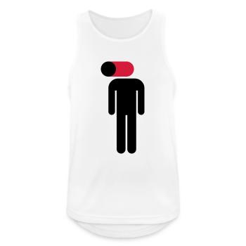 Handy an, Gehirn aus Piktogramm - Männer Tank Top atmungsaktiv - Weiß - Vorne - Nick (188cm)
