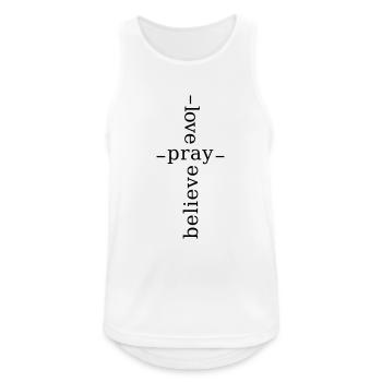 Liebe Bete Glaube Minimalismus Jesus Kreuz - Männer Tank Top atmungsaktiv - Weiß - Vorne - Nick (188cm)