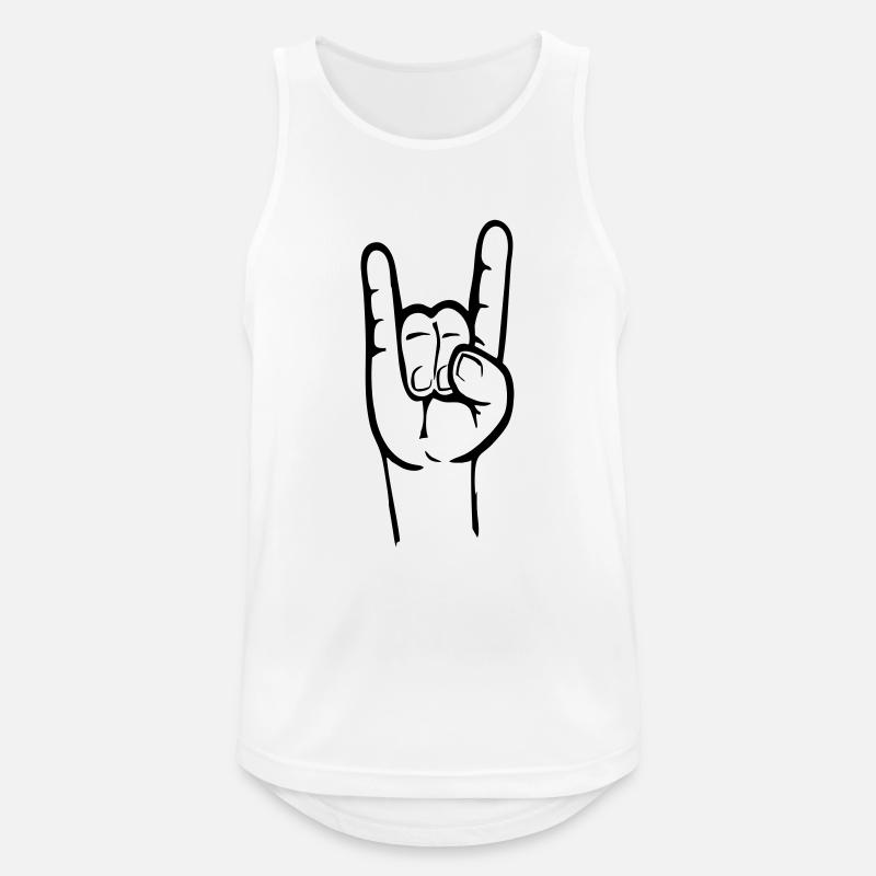 de Mano cornuta - Männer Tank Top atmungsaktiv - Weiß