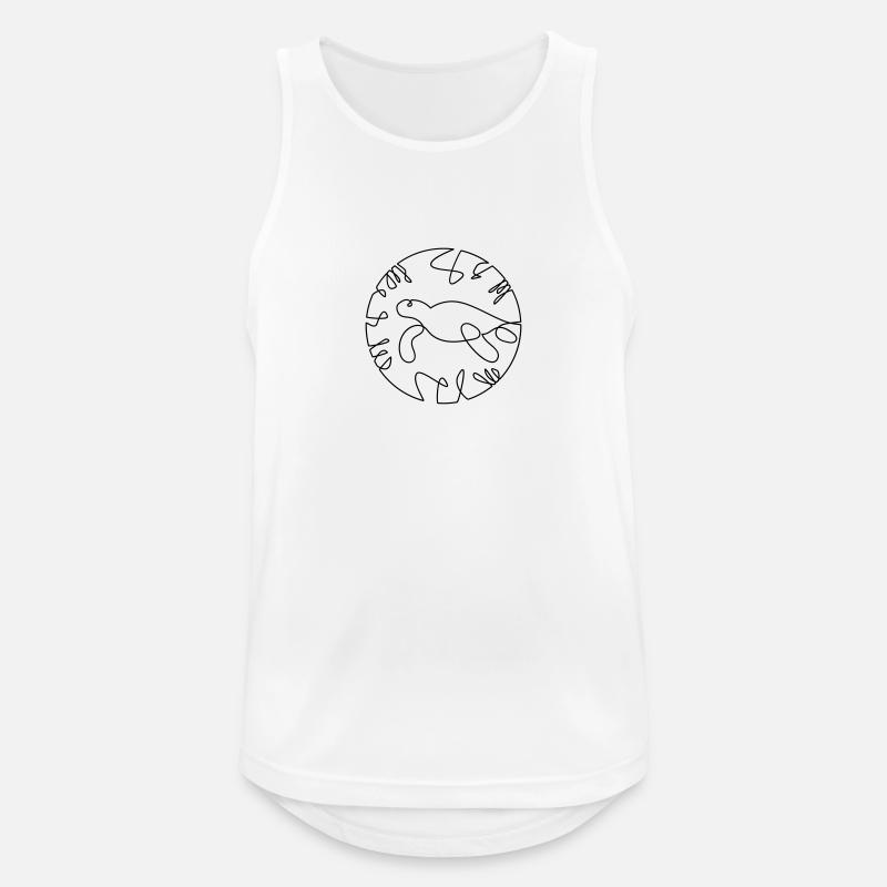 Turtle One Line Fine Art - Männer Tank Top atmungsaktiv - Weiß