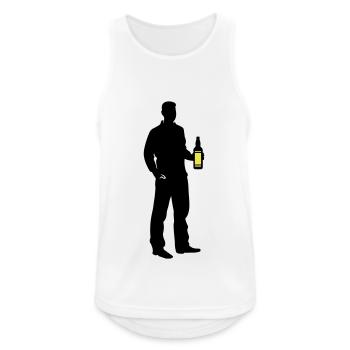 Icône de silhouette de buveur - Débardeur respirant Homme - blanc - Devant - Nick (188cm)