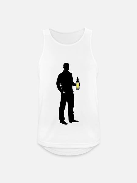 Drinker Silhouette Icon - Men's Breathable Tank Top - white