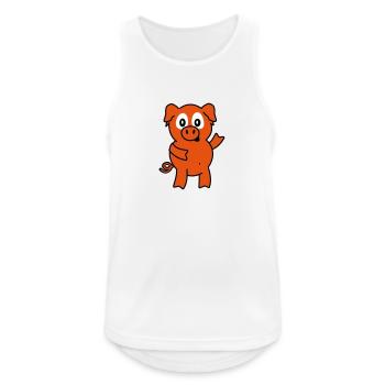 pig - Männer Tank Top atmungsaktiv - Weiß - Vorne - Nick (188cm)