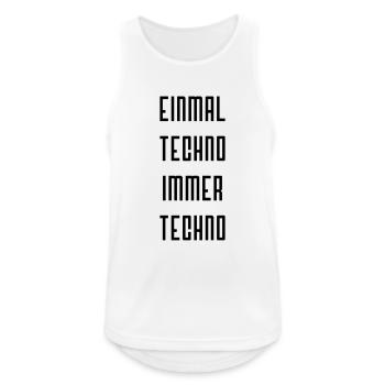 einmaltechno - Männer Tank Top atmungsaktiv - Weiß - Vorne - Nick (188cm)