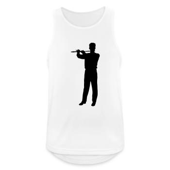 music people flute - Männer Tank Top atmungsaktiv - Weiß - Vorne - Nick (188cm)