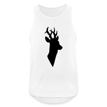 Rehbock - Männer Tank Top atmungsaktiv - Weiß - Vorne - Nick (188cm)