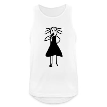 Sängerin am Mikrofon - Männer Tank Top atmungsaktiv - Weiß - Vorne - Nick (188cm)