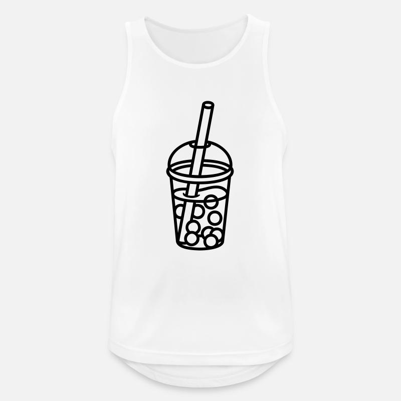 Comic Bubble Tea Design - Männer Tank Top atmungsaktiv - Weiß