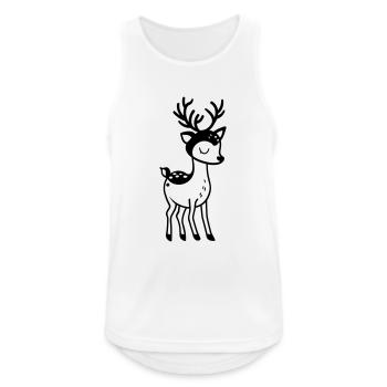 Cerf - Débardeur respirant Homme - blanc - Devant - Nick (188cm)