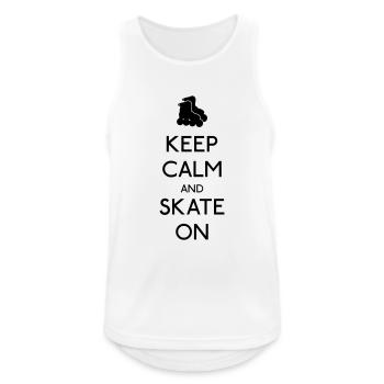 Keep Calm skate on - Débardeur respirant Homme - blanc - Devant - Nick (188cm)
