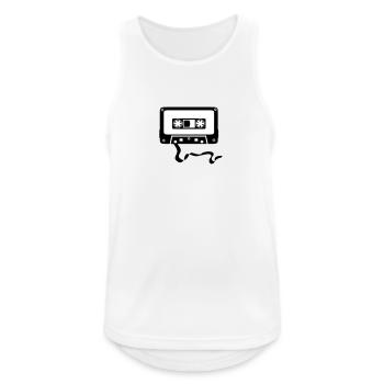 bande cassette Radio Musique Son Cadeau Retro - Débardeur respirant Homme - blanc - Devant - Nick (188cm)