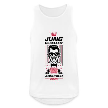 Junggesellen Abschied 2024 - Männer Tank Top atmungsaktiv - Weiß - Vorne - Nick (188cm)