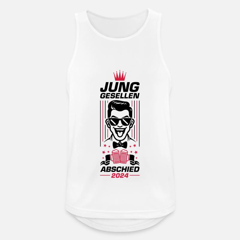 Junggesellen Abschied 2024 - Männer Tank Top atmungsaktiv - Weiß