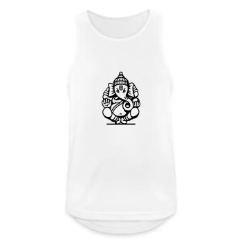 Ganesha Elefant (elephant) No.04.2_1c - Männer Tank Top atmungsaktiv - Weiß - Vorne - Nick (188cm)