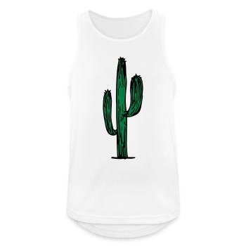 Kaktus - Männer Tank Top atmungsaktiv - Weiß - Vorne - Nick (188cm)