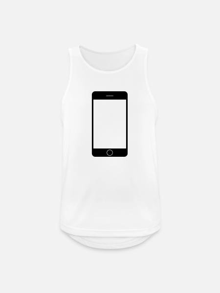 Handy Smartphone - Männer Tank Top atmungsaktiv - Weiß