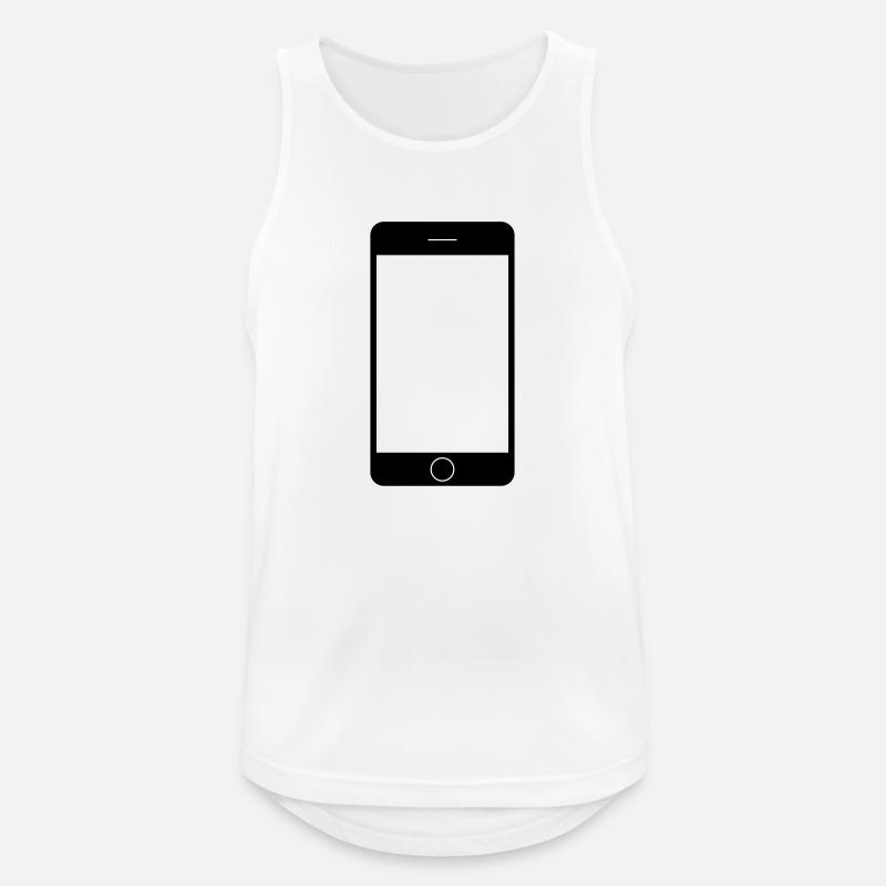 Handy Smartphone - Männer Tank Top atmungsaktiv - Weiß
