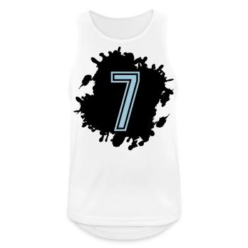 fleck 7 - Männer Tank Top atmungsaktiv - Weiß - Vorne - Nick (188cm)