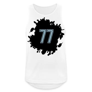 fleck 77 - Männer Tank Top atmungsaktiv - Weiß - Vorne - Nick (188cm)