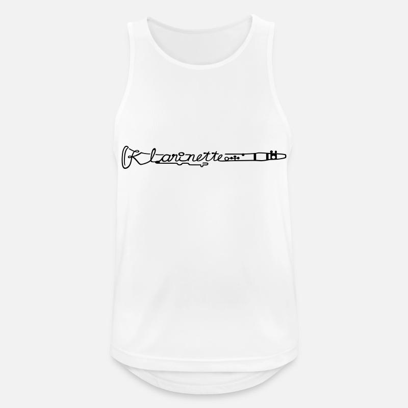 Klarinette (quer) - Männer Tank Top atmungsaktiv - Weiß