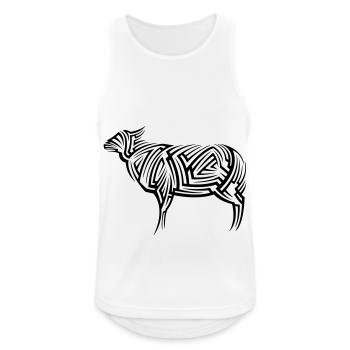 Tatouage tribal de mouton - Débardeur respirant Homme - blanc - Devant - Nick (188cm)