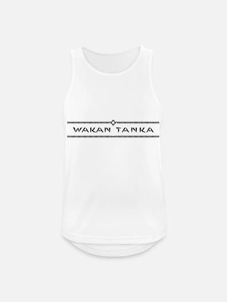 Wakan Tanka (het Grote Mysterie) vector - Mannen tanktop ademend actief - wit