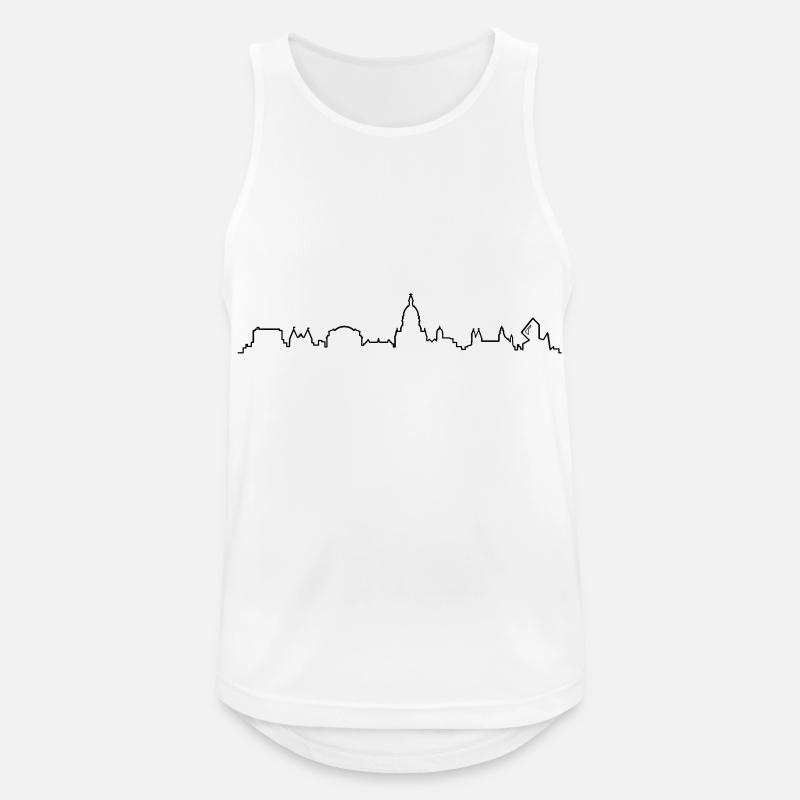 Skyline Mainz - Männer Tank Top atmungsaktiv - Weiß