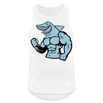 Strong Shark - Männer Tank Top atmungsaktiv - Weiß - Vorne - Nick (188cm)